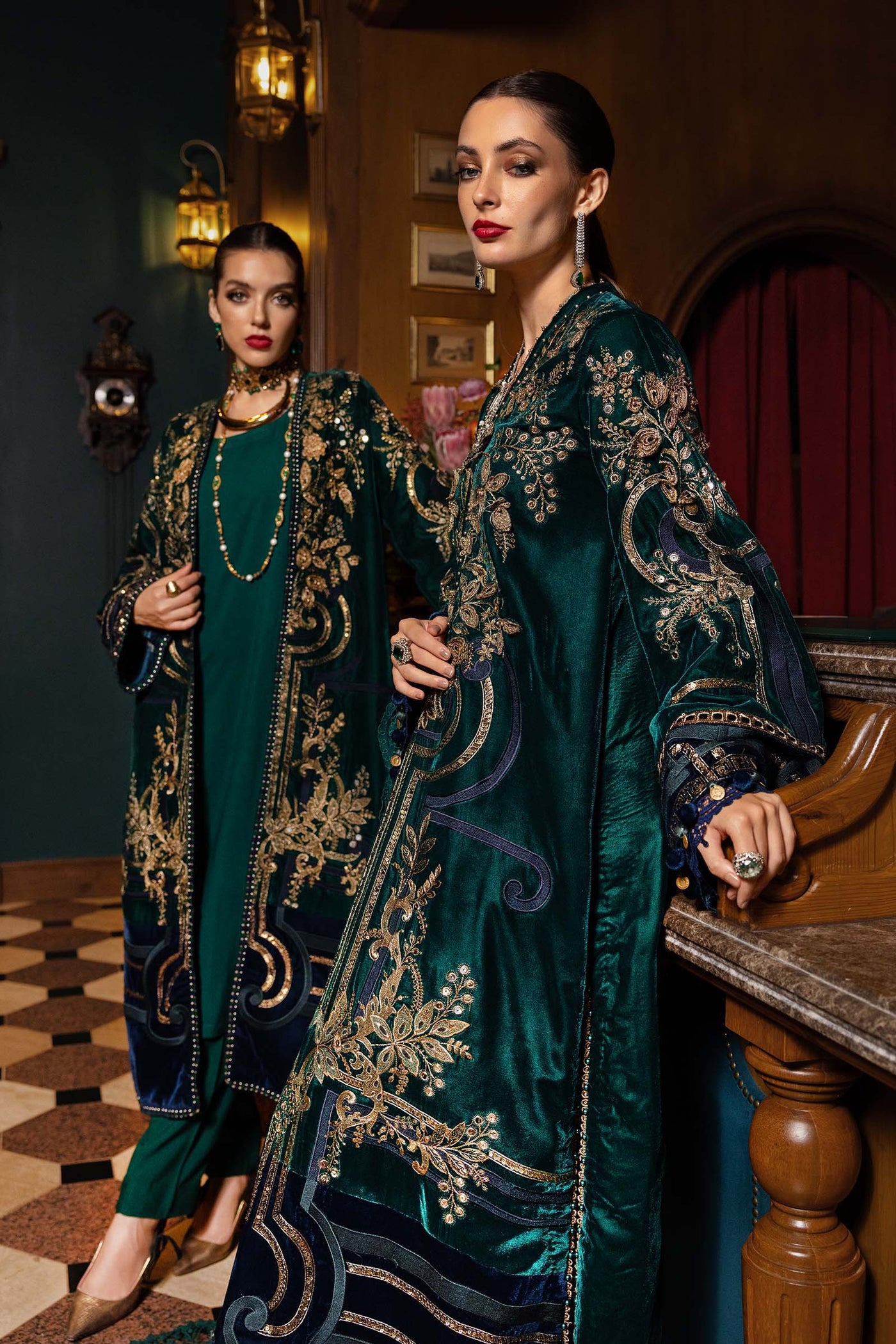 WL-1302- Maria b Embroidered Palachi Suit 2025 - Memsaab Online