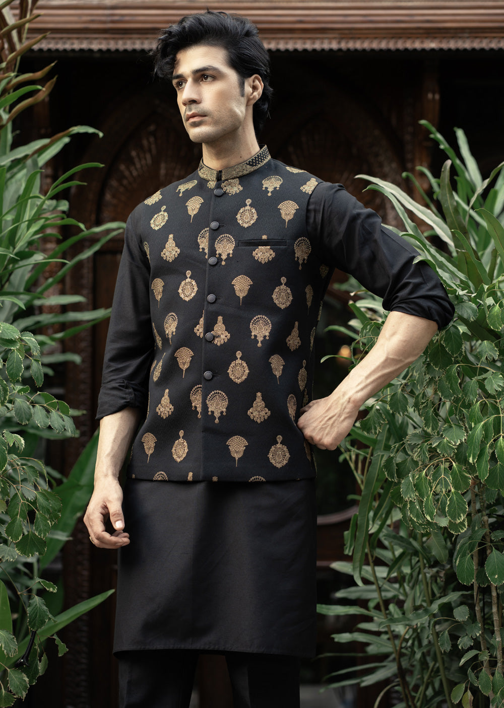 W-2992 - Readymade Maysori Fabric Full Embroidery Waistcoat - Memsaab Online