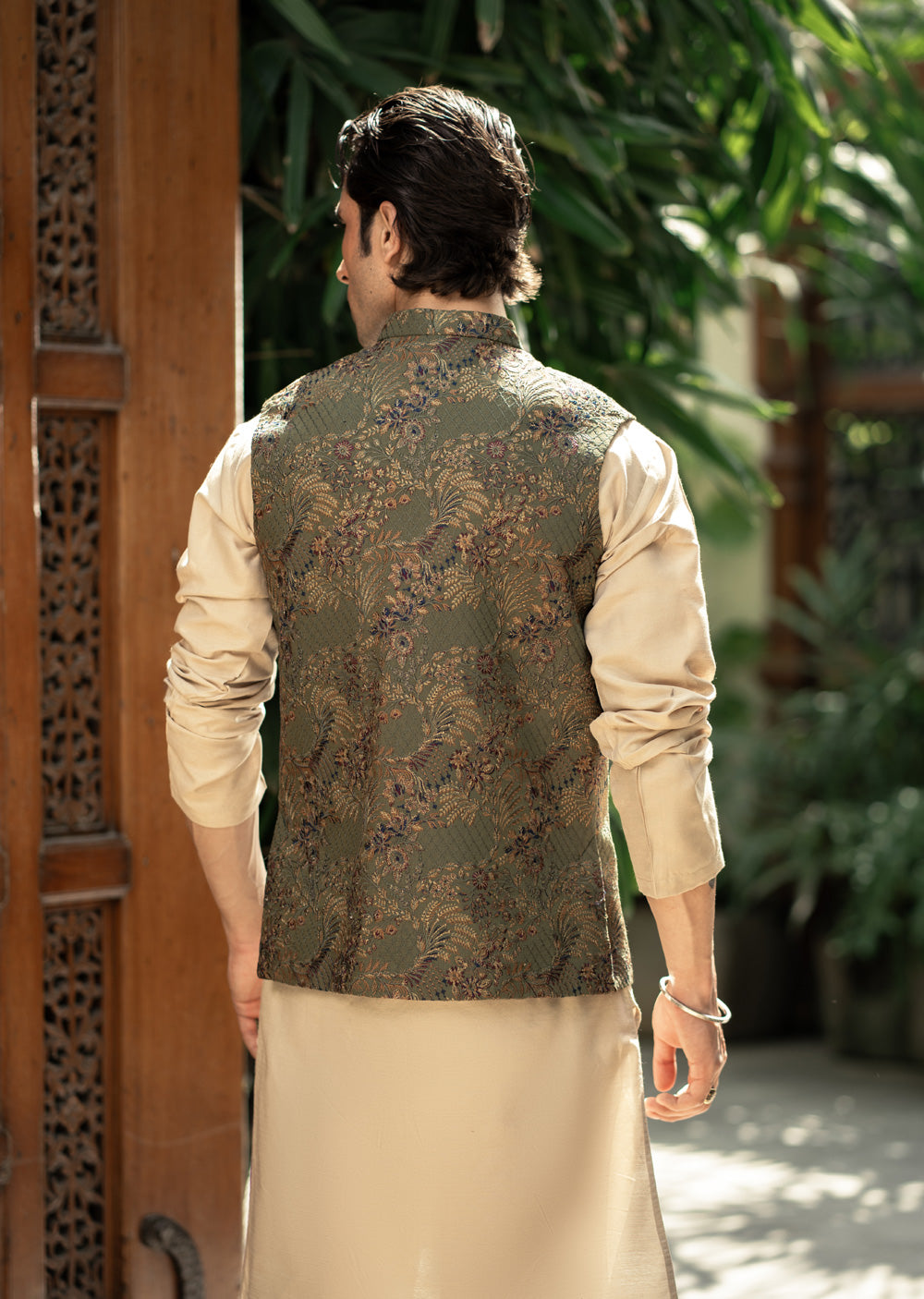 W-2885- Readymade Maysori Fabric Full Embroidery Waistcoat - Memsaab Online