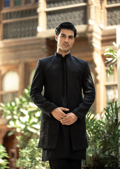 GS-5152 Readymade Front Open Sherwani with Inner Suit 2025 - Memsaab Online