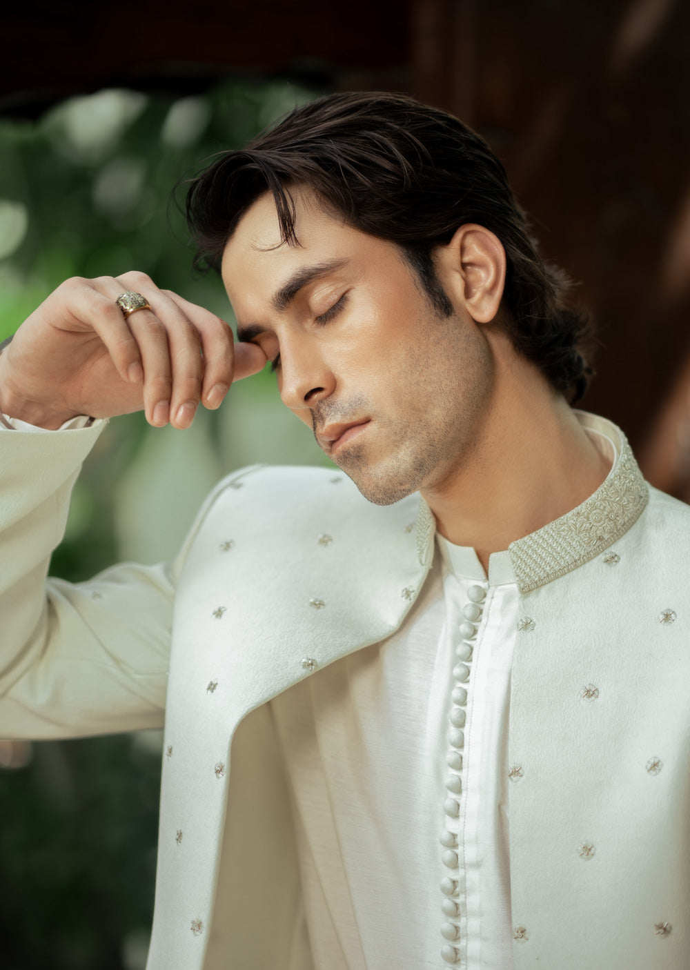 GS-5150 Readymade Front Open Sherwani with Inner Suit 2025 - Memsaab Online