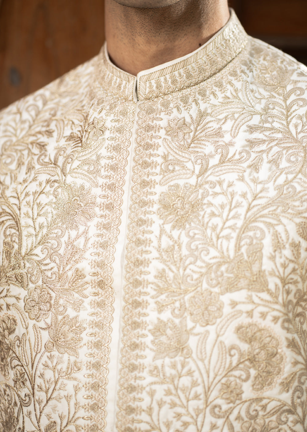 W-2997 - Readymade Maysori Fabric Full Embroidery Waistcoat - Memsaab Online