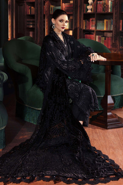 WL-1307- Maria b Embroidered Linen Suit 2025 - Memsaab Online