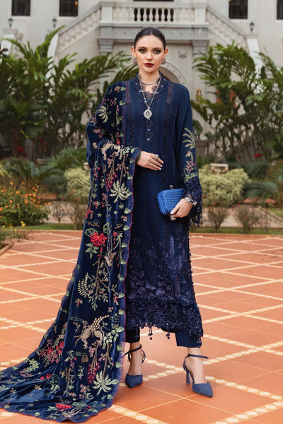 WL-1312-Maria b Embroidered Twill Linen Suit 2025 - Memsaab Online