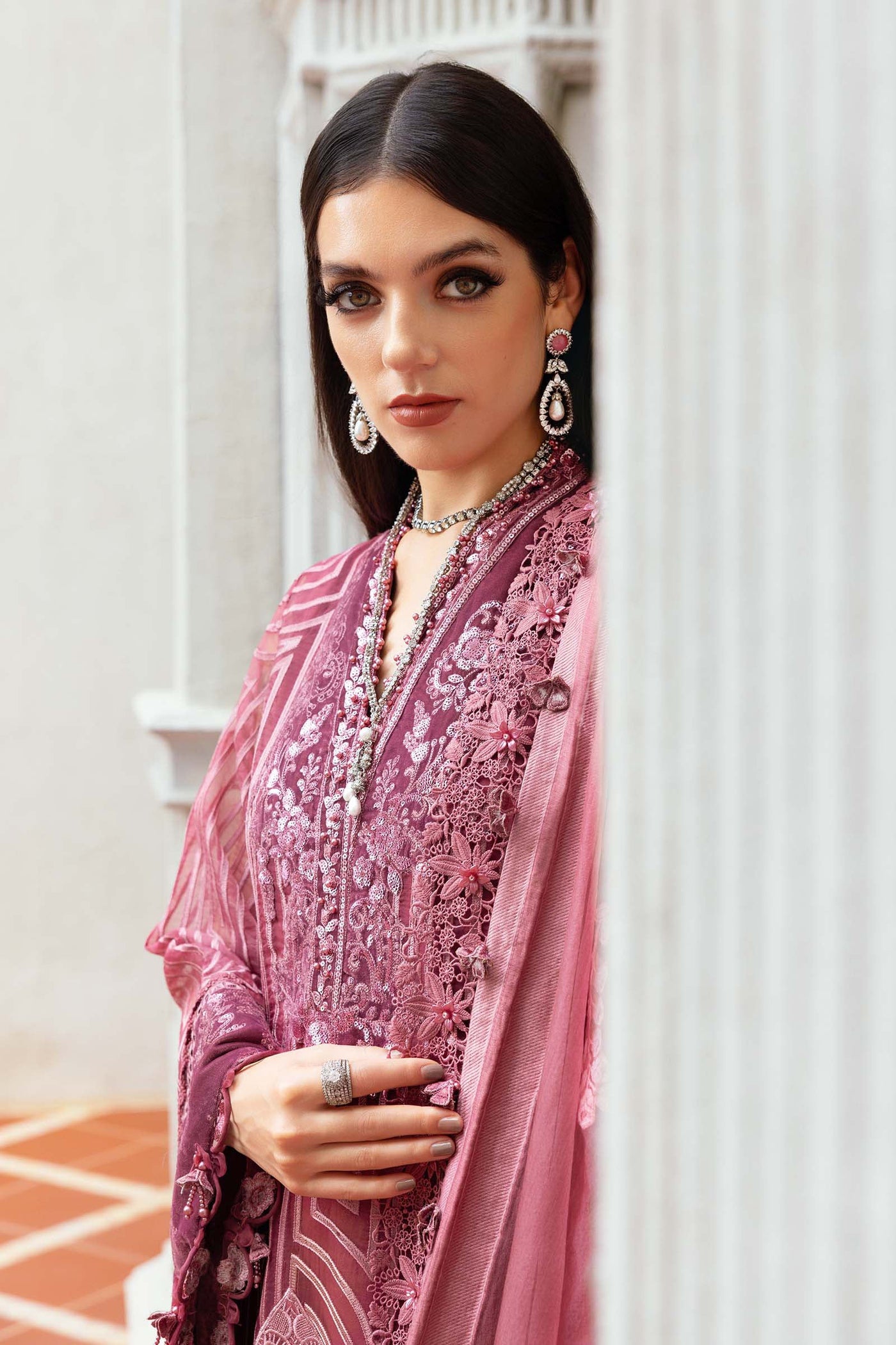 WL-1304- Maria b Embroidered Organza Suit 2025 - Memsaab Online