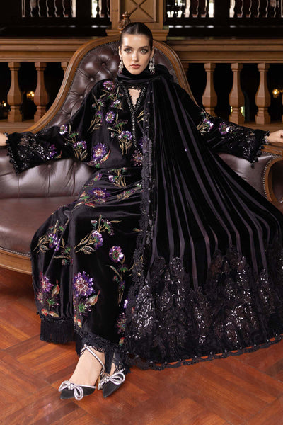 WL-1306- Maria b Embroidered Velvet Suit 2025 - Memsaab Online