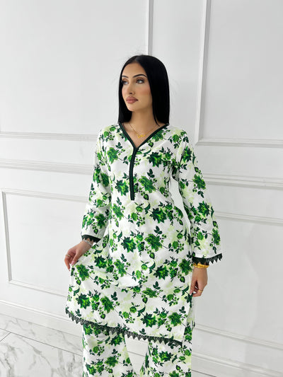 BUT-121- Green- S.Prints Printed Lawn Co-ords - Memsaab Online