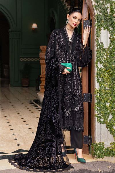 WL-1307- Maria b Embroidered Linen Suit 2025 - Memsaab Online