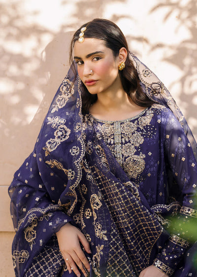 IZKN-01 Navy - Readymade - Bandhani Chiffon Collection by Iznik 2025 - Memsaab Online