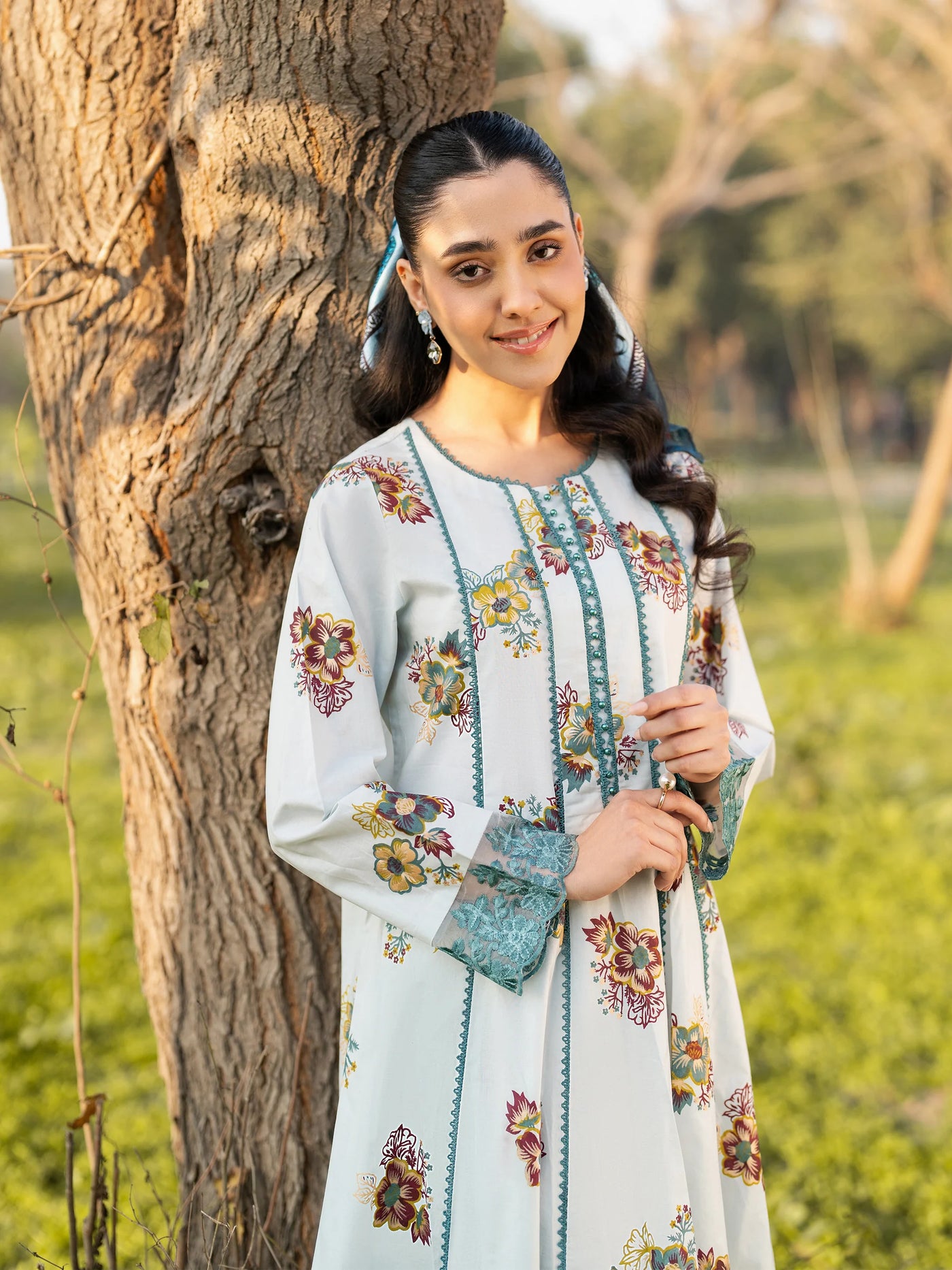 Petal Whisper Garnet - Readymade 3 Piece COTAN Suit - Memsaab Online
