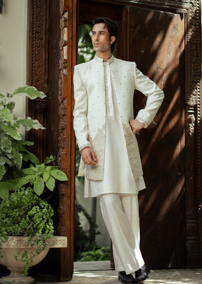 GS-5150 Readymade Front Open Sherwani with Inner Suit 2025 - Memsaab Online