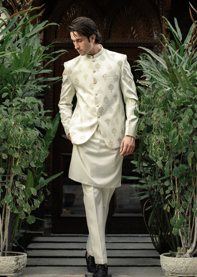 PC-587- Readymade Mens Embroidered Prince Coat - Memsaab Online
