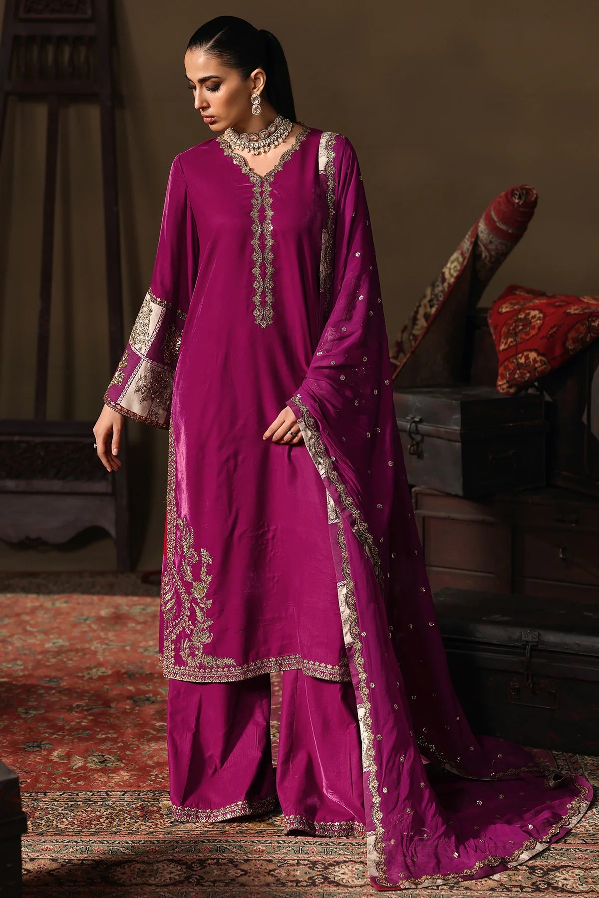 CVT5-08 Unstitched Premium Velvet SUIT 2025 - Memsaab Online
