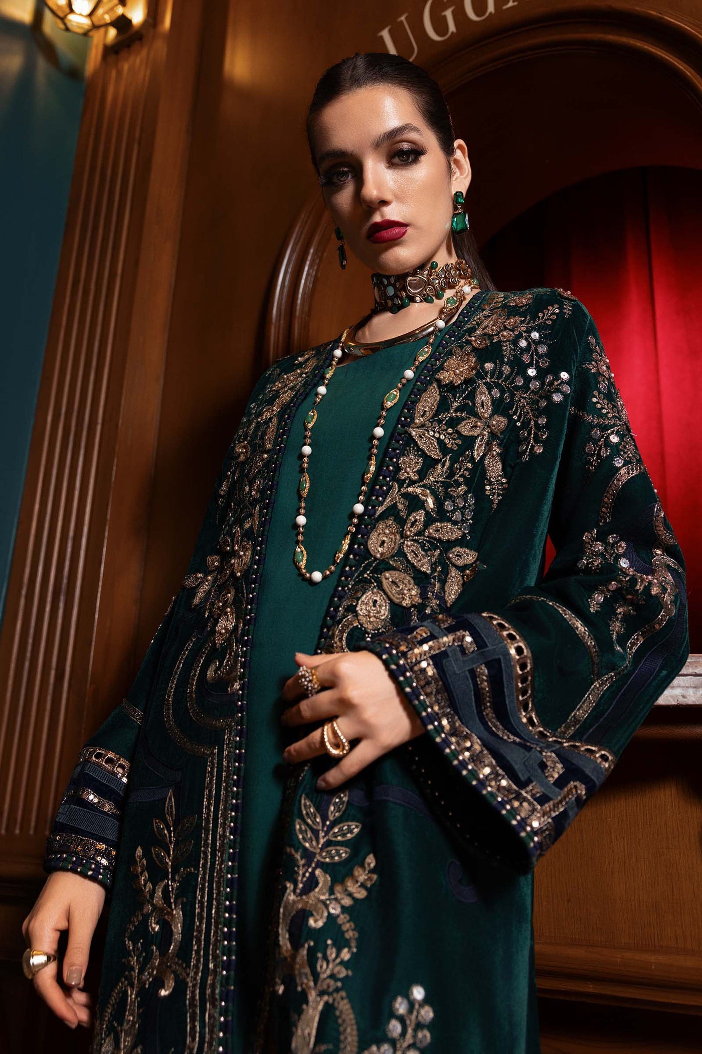 WL-1302- Maria b Embroidered Palachi Suit 2025 - Memsaab Online