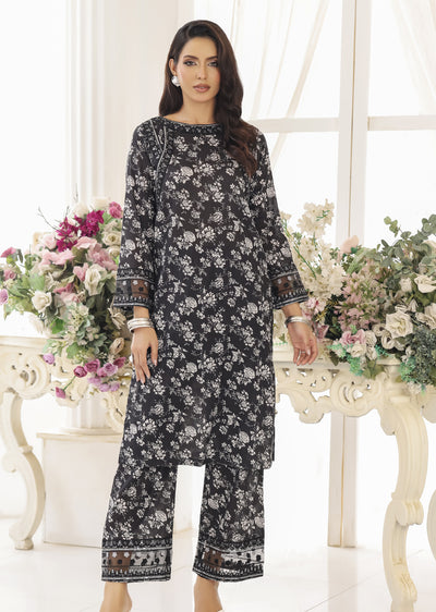RBY-105 - RABIYA -Black Cotton 2 Piecce Co-ord Farshi - Memsaab Online
