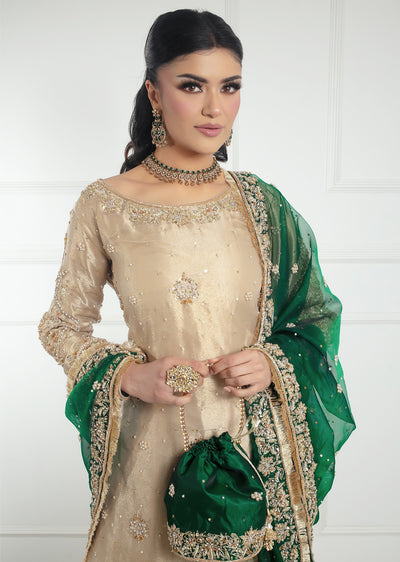 SRB1219 - Green - Readymade - Sehrish.B Designer - Memsaab Online