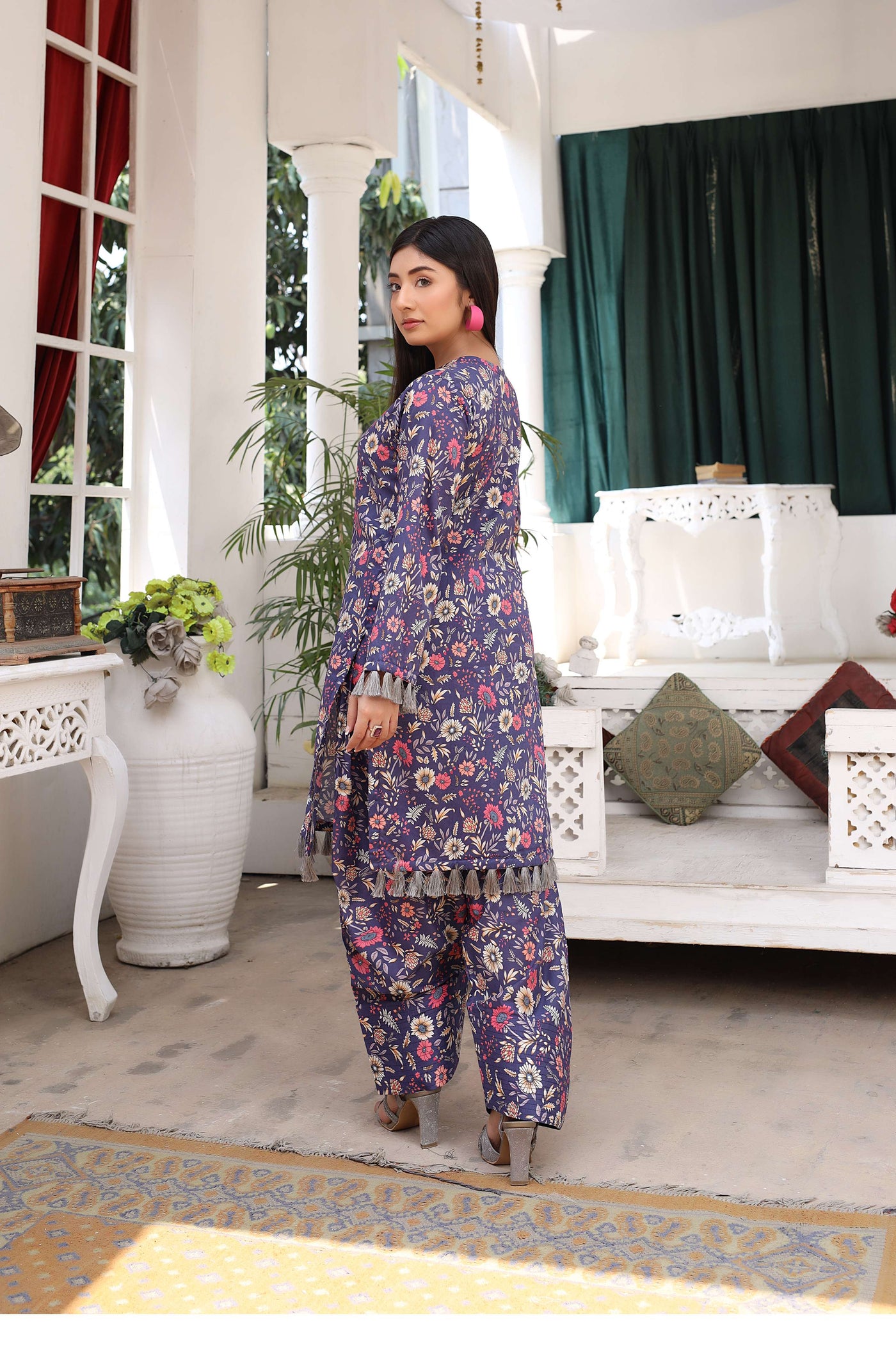 BUT-101 - Purple S.Prints Printed Lawn Co-ords - Memsaab Online