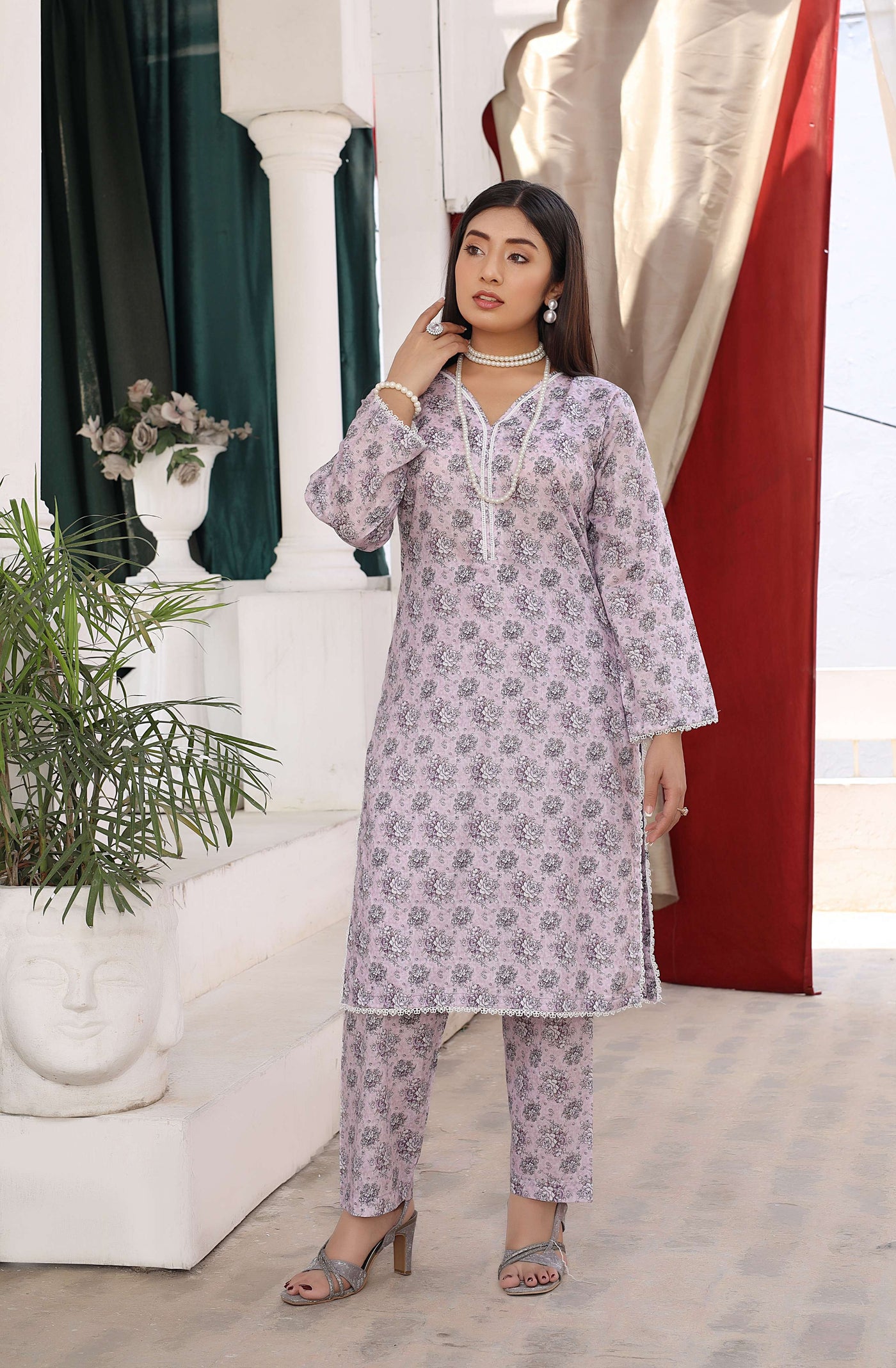 BUT-103 - Lilac - S.Prints Printed Lawn Co-ords - Memsaab Online