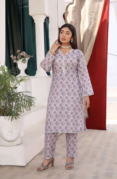 BUT-103 - Lilac - S.Prints Printed Lawn Co-ords - Memsaab Online