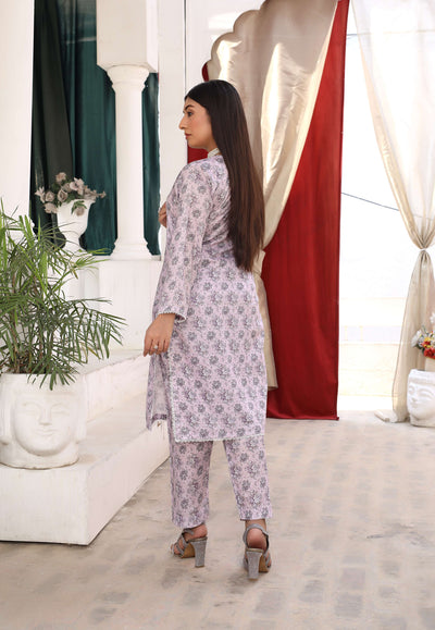 BUT-103 - Lilac - S.Prints Printed Lawn Co-ords - Memsaab Online
