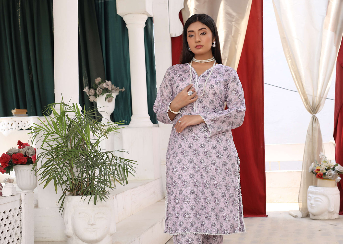 BUT-103 - Lilac - S.Prints Printed Lawn Co-ords - Memsaab Online