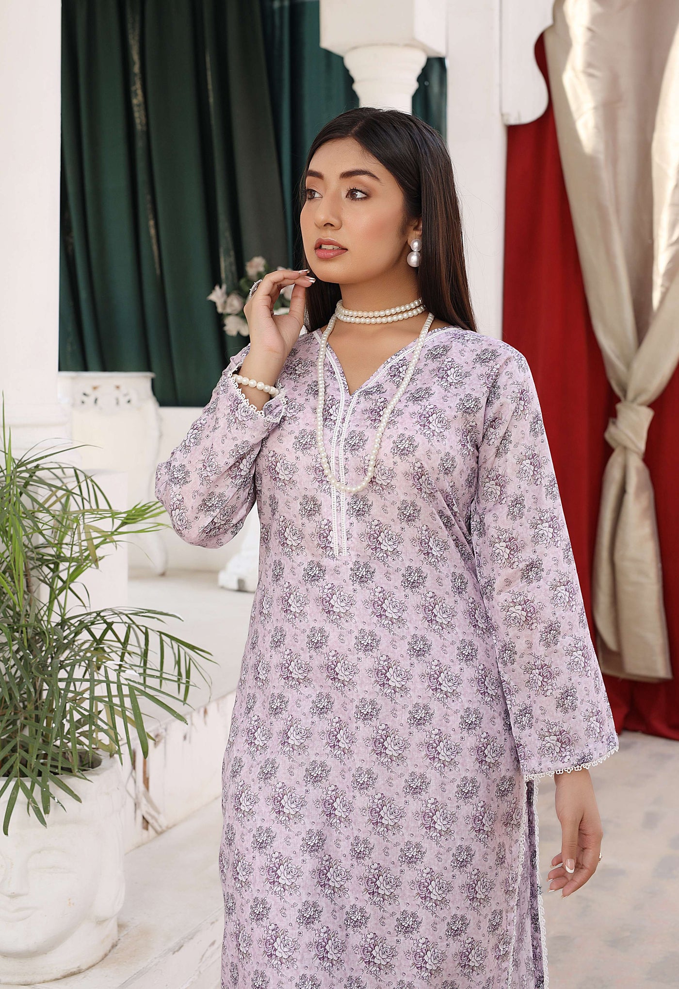 BUT-103 - Lilac - S.Prints Printed Lawn Co-ords - Memsaab Online