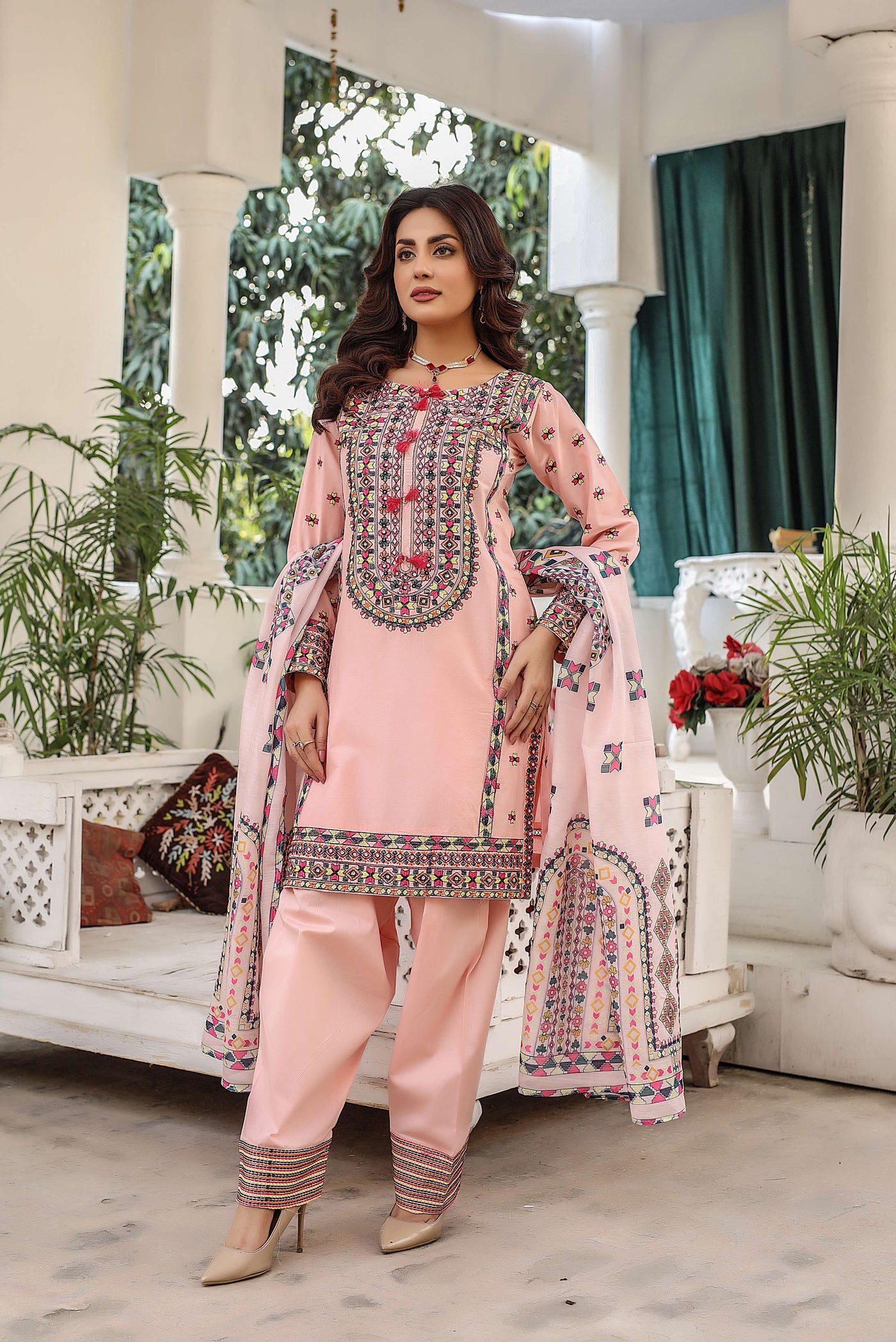 HK321 - Readymade Cotton Outfit 2025 - Memsaab Online