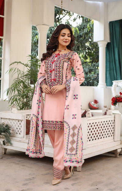 HK321 - Readymade Cotton Outfit 2025 - Memsaab Online