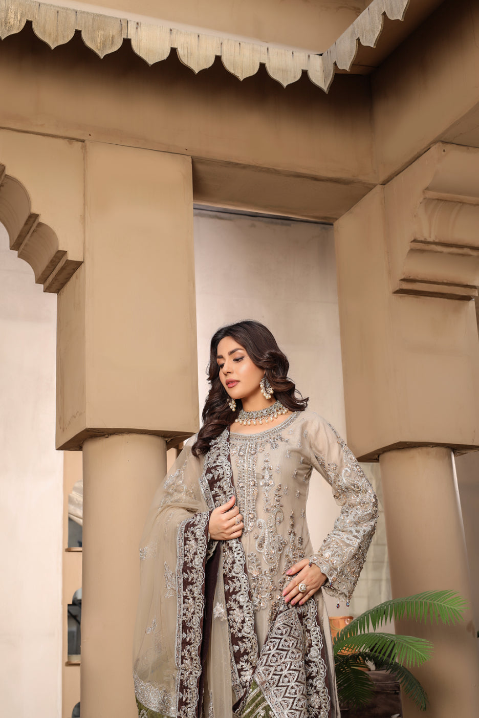 MARW-1612- Golden Party Outfit - Memsaab Online