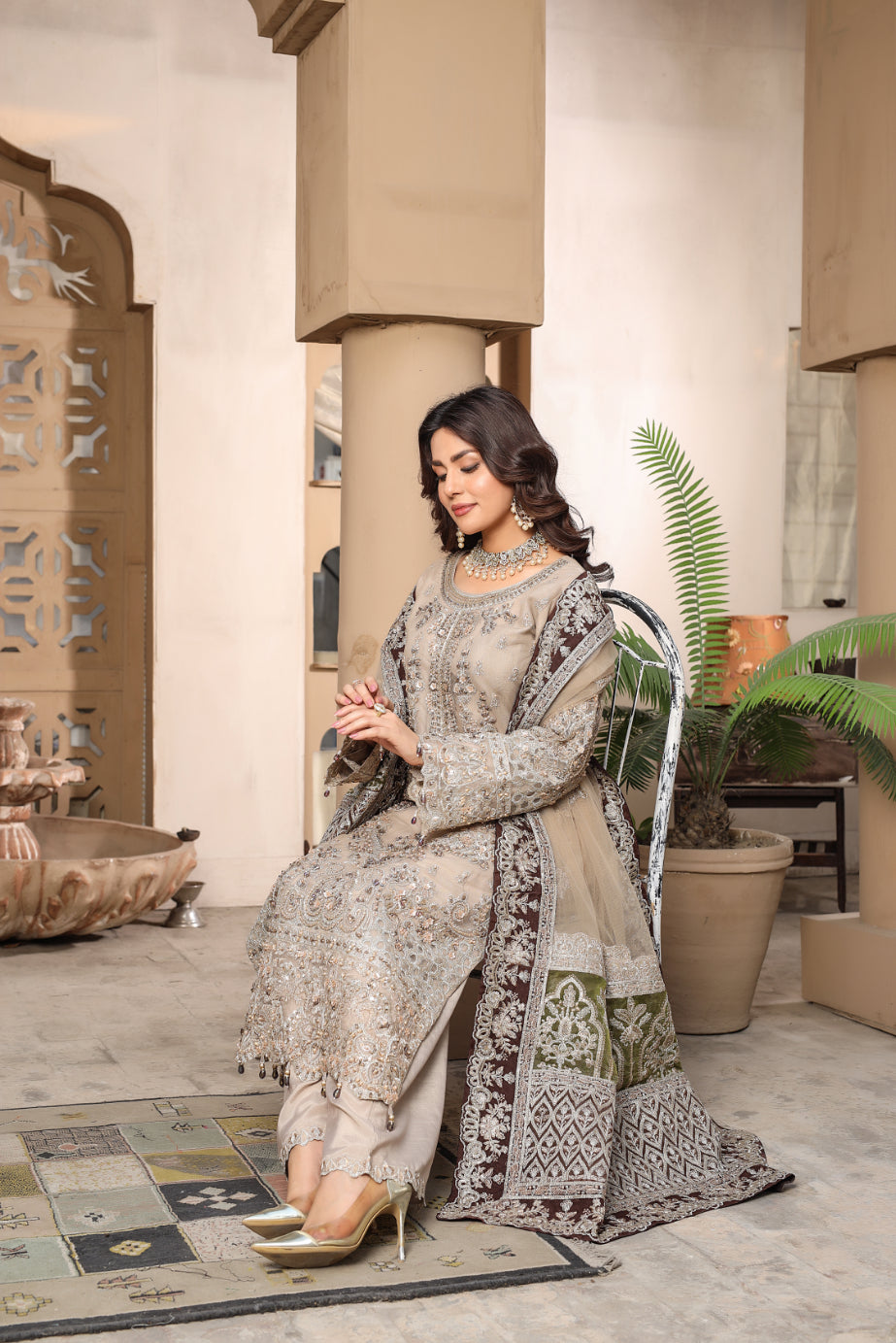 MARW-1612- Golden Party Outfit - Memsaab Online