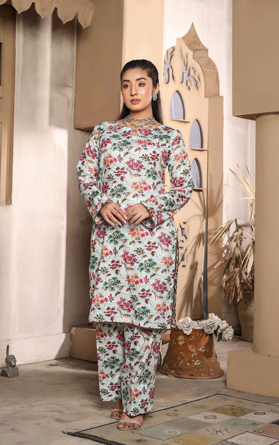 BUT-104 - Mint - S.Prints Printed Lawn Co-ords - Memsaab Online