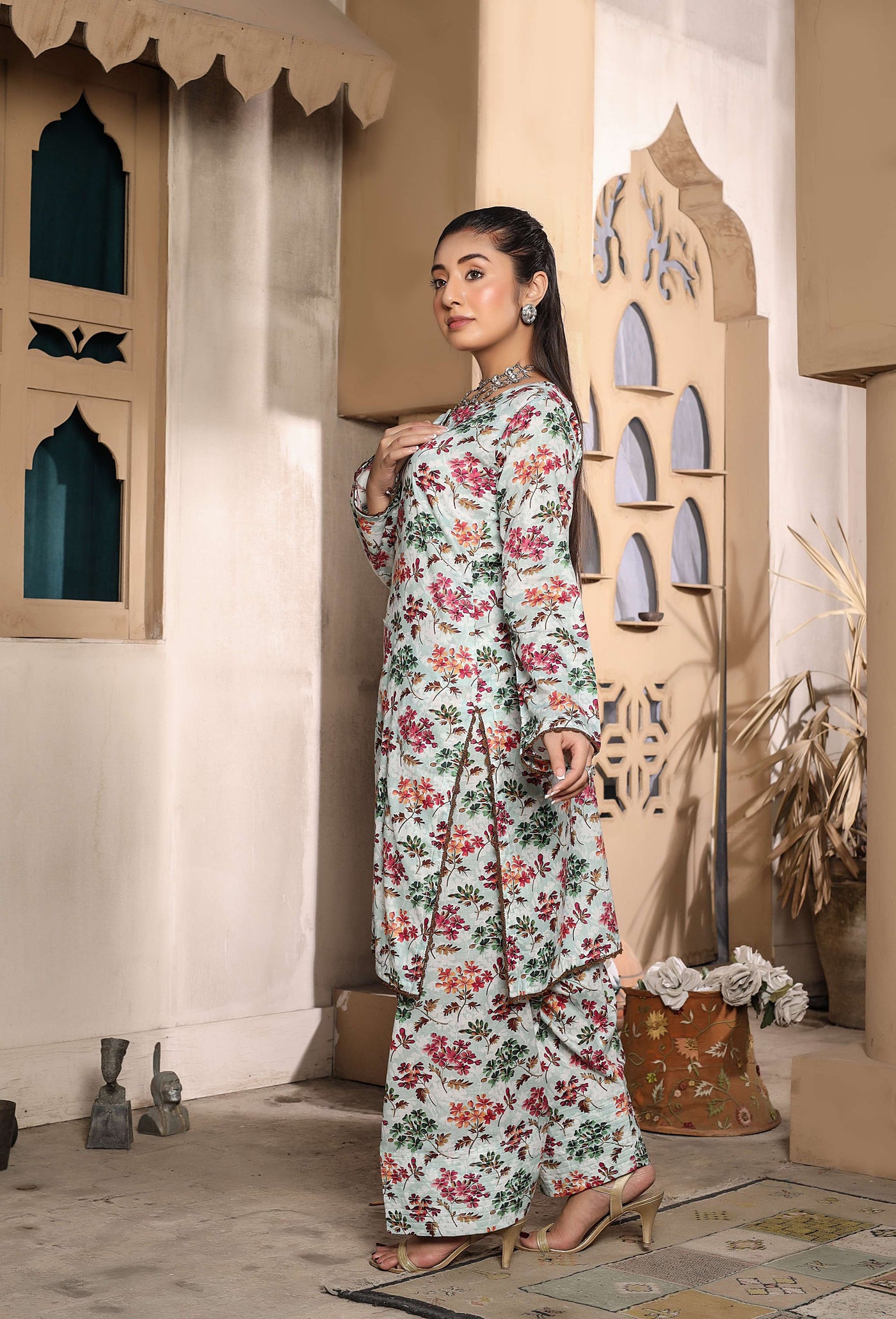 BUT-104 - Mint - S.Prints Printed Lawn Co-ords - Memsaab Online