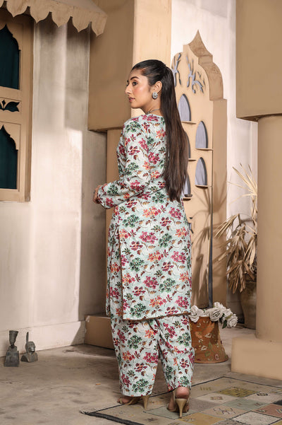 BUT-104 - Mint - S.Prints Printed Lawn Co-ords - Memsaab Online