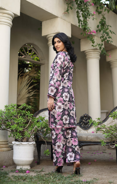 BUT-107 - Black - S.Prints Printed Lawn Co-ords
