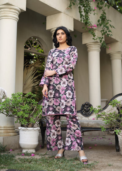 BUT-107 - Black - S.Prints Printed Lawn Co-ords