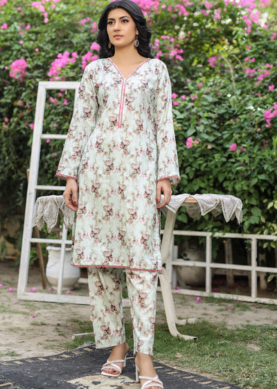 BUT-105 - Mint - S.Prints Printed Lawn Co-ords - Memsaab Online