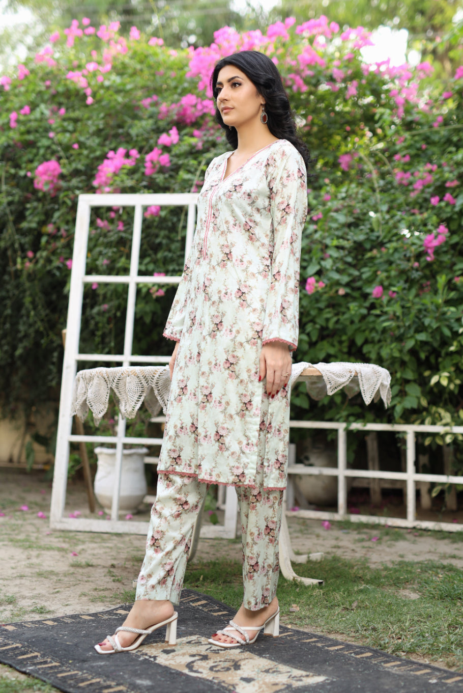 BUT-105 - Mint - S.Prints Printed Lawn Co-ords - Memsaab Online