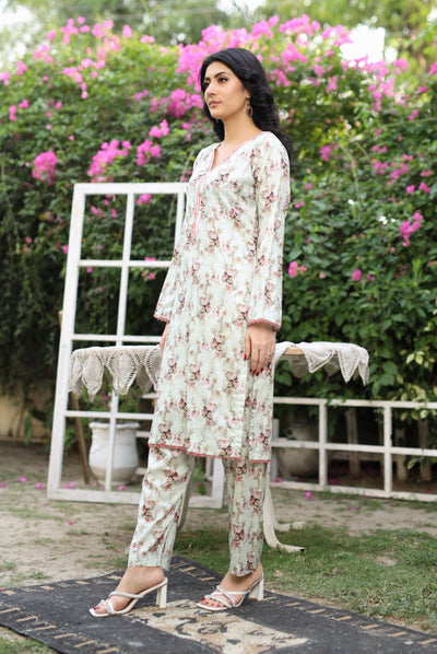 BUT-105 - Mint - S.Prints Printed Lawn Co-ords - Memsaab Online