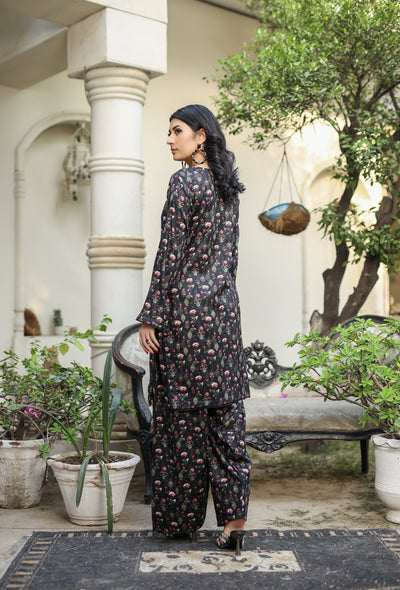 BUT-102 - Black - S.Prints Printed Lawn Co-ords - Memsaab Online