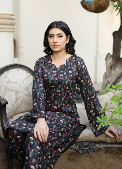 BUT-102 - Black - S.Prints Printed Lawn Co-ords - Memsaab Online