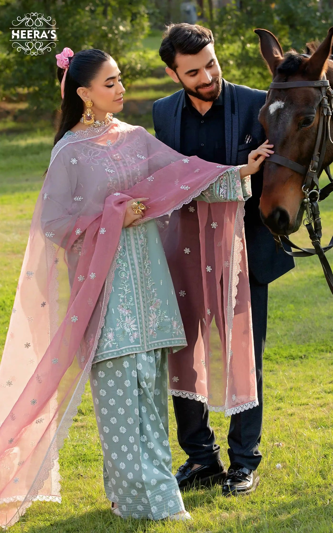 HSS-328 - Readymade Heeras Suit - Memsaab Online