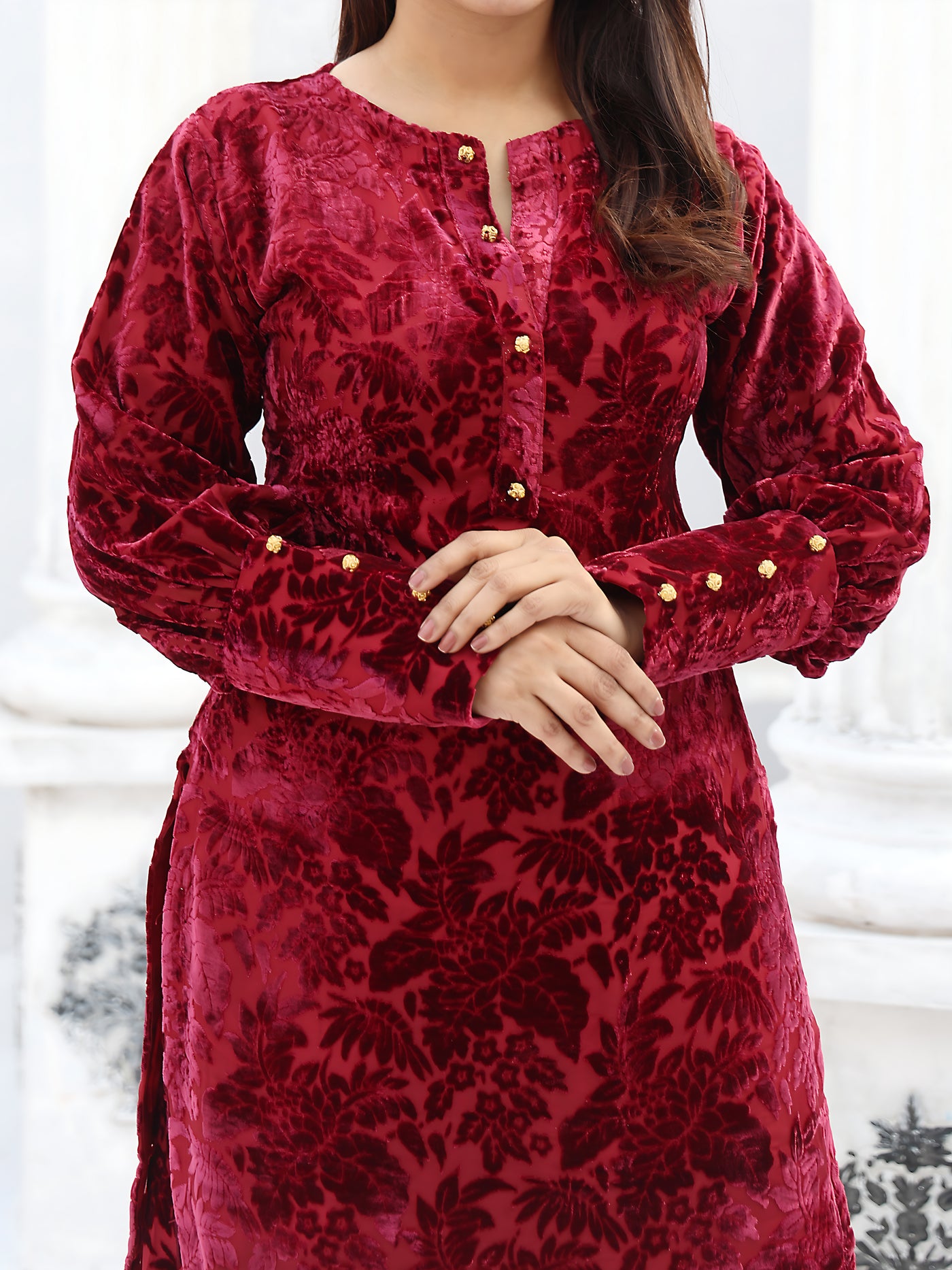 SFSH-10 - Readymade - LUXURY VELVET SUIT 2025 - Memsaab Online