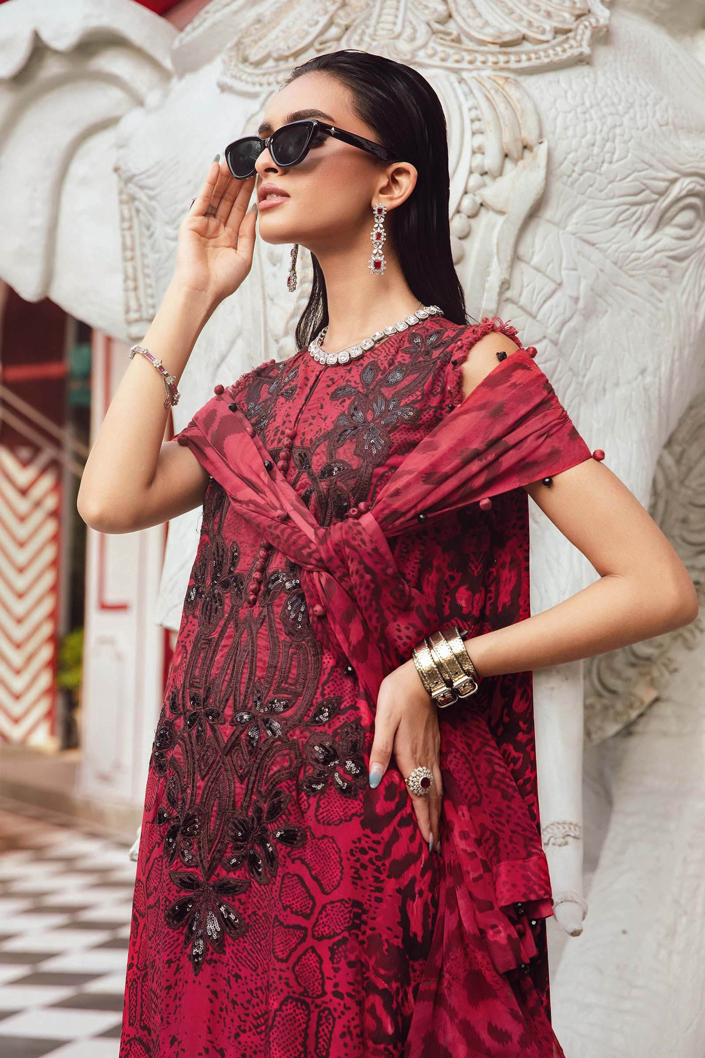 MPT-2802-A Unstitched - Maria B MPRINTS Collection 2025 - Memsaab Online