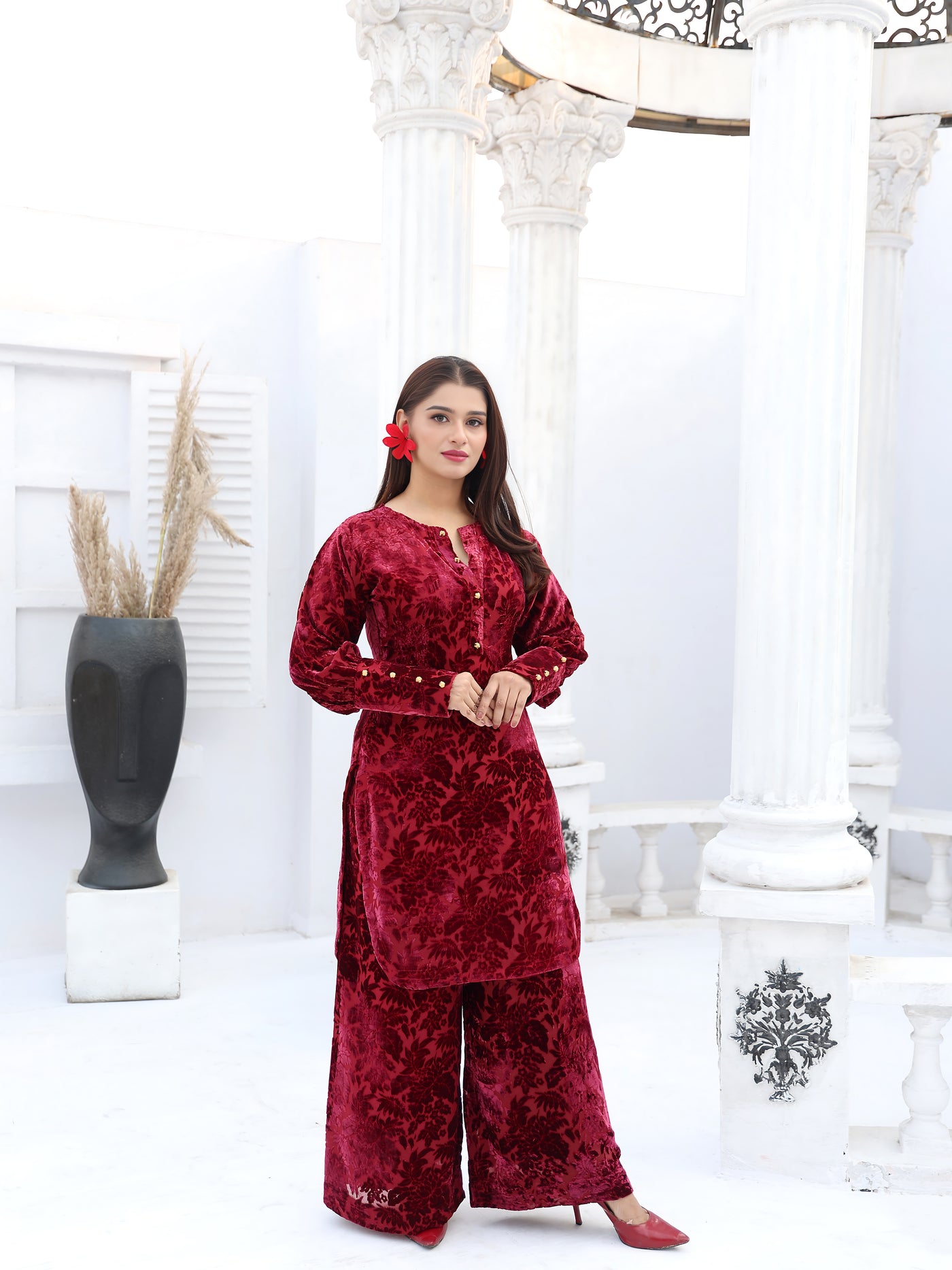 SFSH-10 - Readymade - LUXURY VELVET SUIT 2025 - Memsaab Online