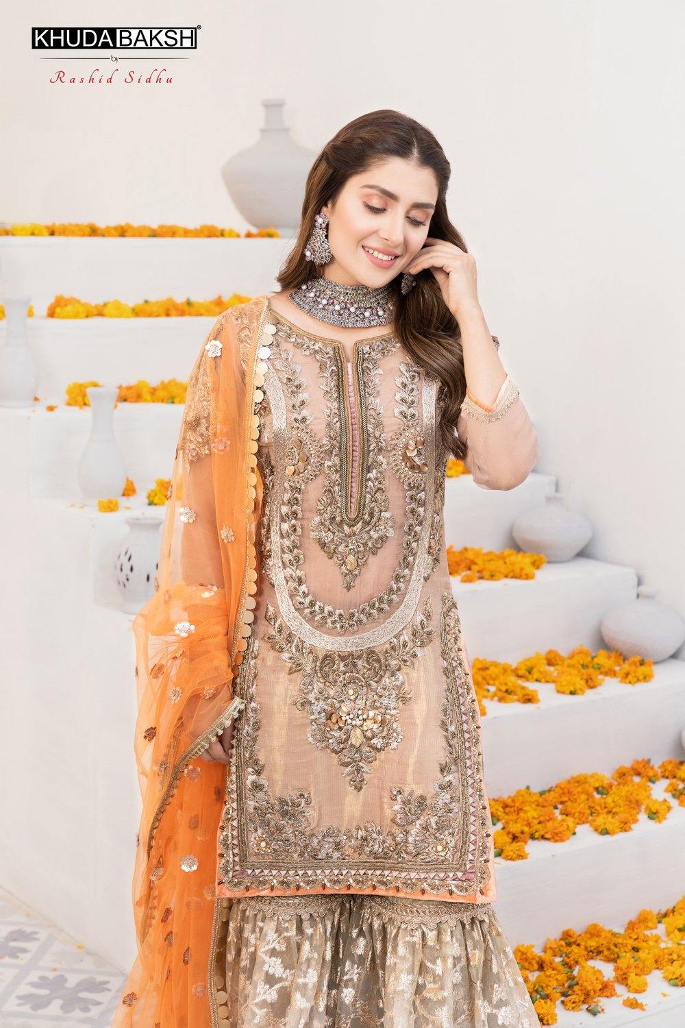 Z-225 -gold Readymade - Khuda Ameer Creations 2024 - Memsaab Online