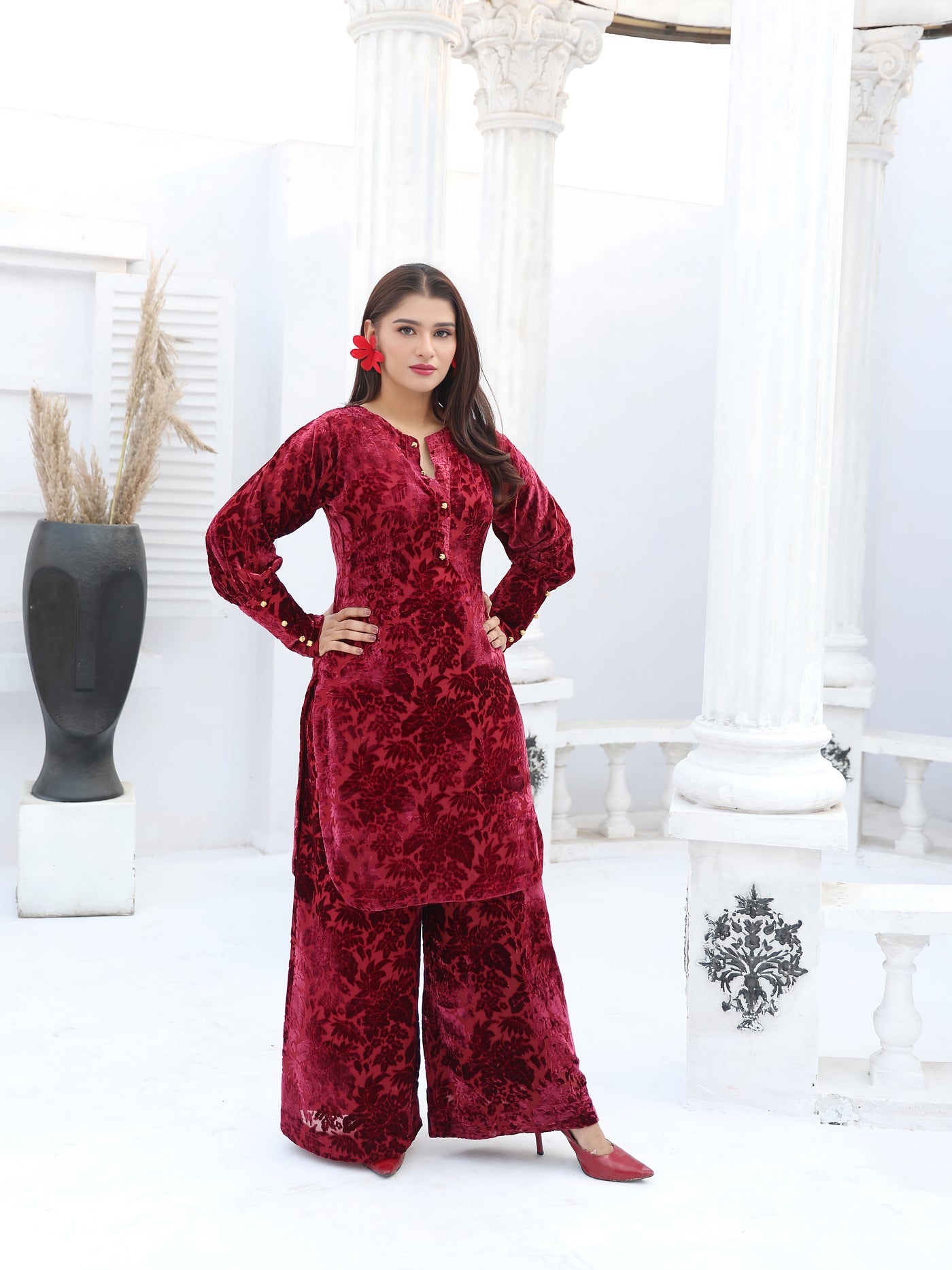 SFSH-10 - Readymade - LUXURY VELVET SUIT 2025 - Memsaab Online