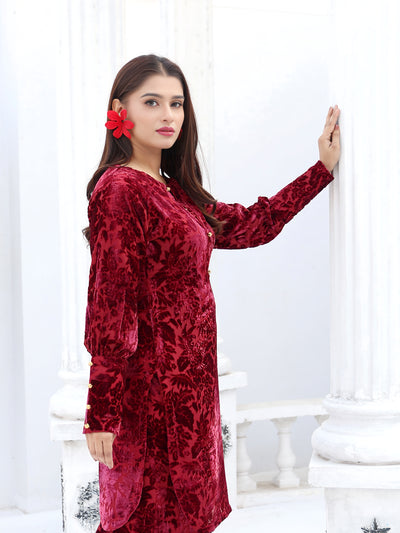 SFSH-10 - Readymade - LUXURY VELVET SUIT 2025 - Memsaab Online