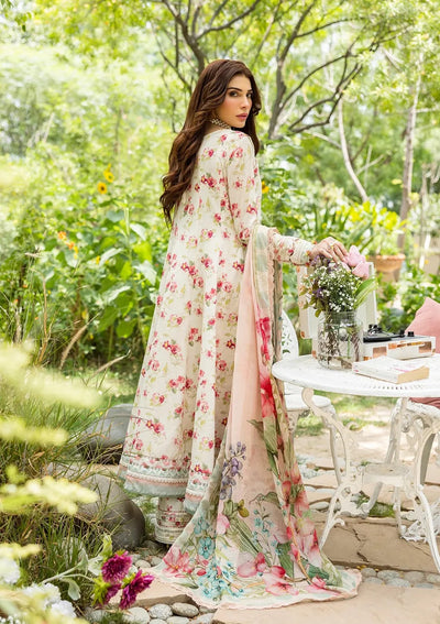ELFECD-02-A- Ivory Peony - Readymade - Elaf Prints Collection 2025 - Memsaab Online