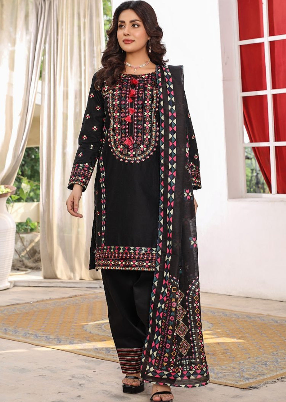 HK321 - Readymade Cotton Outfit 2025 - Memsaab Online