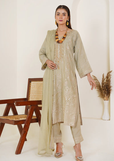 ATR-1137- Readymade Sehrish B Korain Silk - Memsaab Online